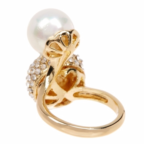 Crystal Pave and Pearl Ring - Picture 6 of 6